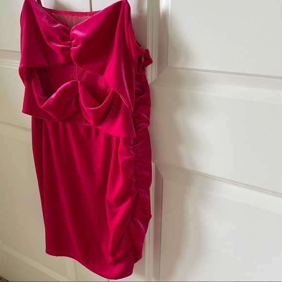 Lovers + Friends Dylan Velvet and Lace Pink Mini Dress Size XL - Picture 5 of 12